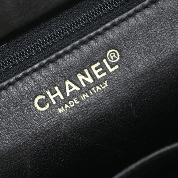 CHANEL CC Logo Chocolate Bar Shoulder Bag Canvas Leather Black GHW Italy - Picture 7 of 14